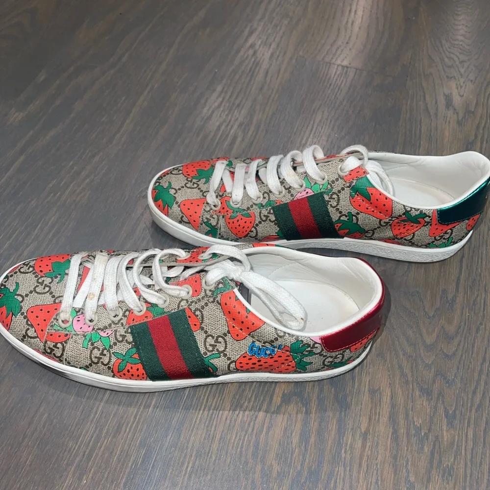 Gucci | Shoes | Gucci Strawberry Sneakers | Poshmark